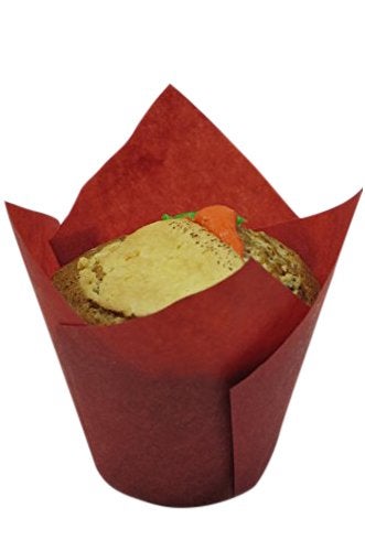 Decony Large Red Tulip Baking Cup Liners MADE IN THE USA Muffin Cupcake Paper Liners 100 pack Great for large cupcakes and muffins - Image 3
