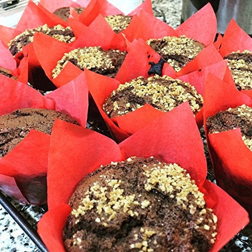 Decony Large Red Tulip Baking Cup Liners MADE IN THE USA Muffin Cupcake Paper Liners 100 pack Great for large cupcakes and muffins - Image 5