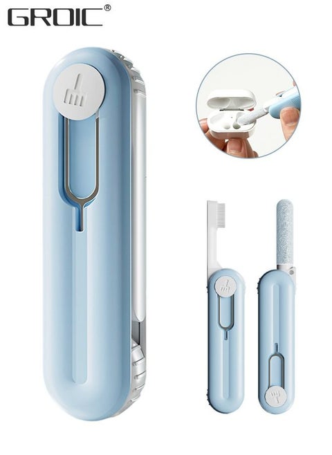 Cleaner Kit with Pin for Retrieving Card for Airpods 3 in 1 Multi-Function Airpods Cleaning Kit with Soft Brush Cleaner Flocking Sponge with SIM Card Storage for Bluetooth Earphones Cleaning Pen for M