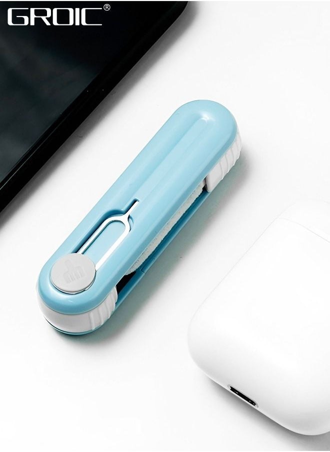 GROIC - Cleaner Kit with Pin for Retrieving Card for Airpods 3 in 1 Multi-Function Airpods Cleaning Kit with Soft Brush Cleaner Flocking Sponge with SIM Card Storage for Bluetooth Earphones Cleaning Pen for M - Image 1