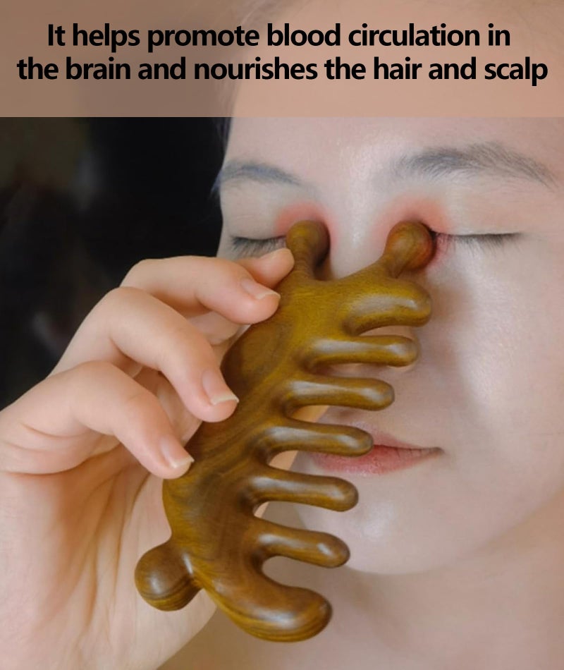 VayuSrot Sandalwood Wooden Scalp Massager Comb, Double Sided Wooden Comb for Women Hair Growth, Wooden Massager for Relaxation, Wooden Scalp Massager, Wood Comb For Women Daily Hair Care and Travel Grooming - Image 4