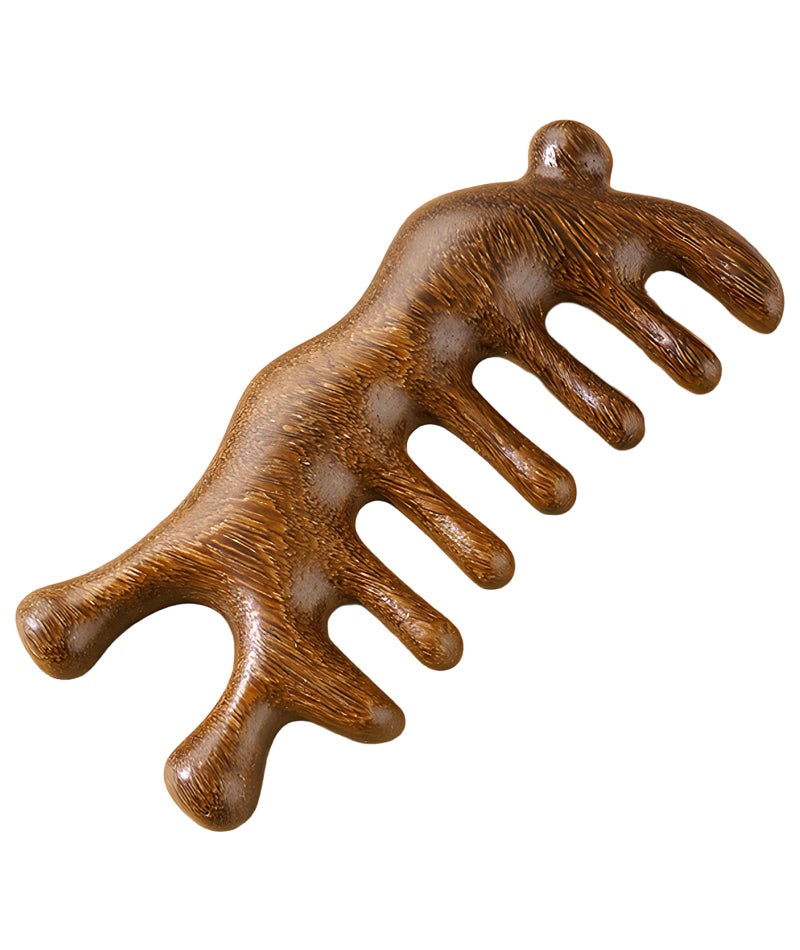 VayuSrot Sandalwood Wooden Scalp Massager Comb, Double Sided Wooden Comb for Women Hair Growth, Wooden Massager for Relaxation, Wooden Scalp Massager, Wood Comb For Women Daily Hair Care and Travel Grooming - Image 1