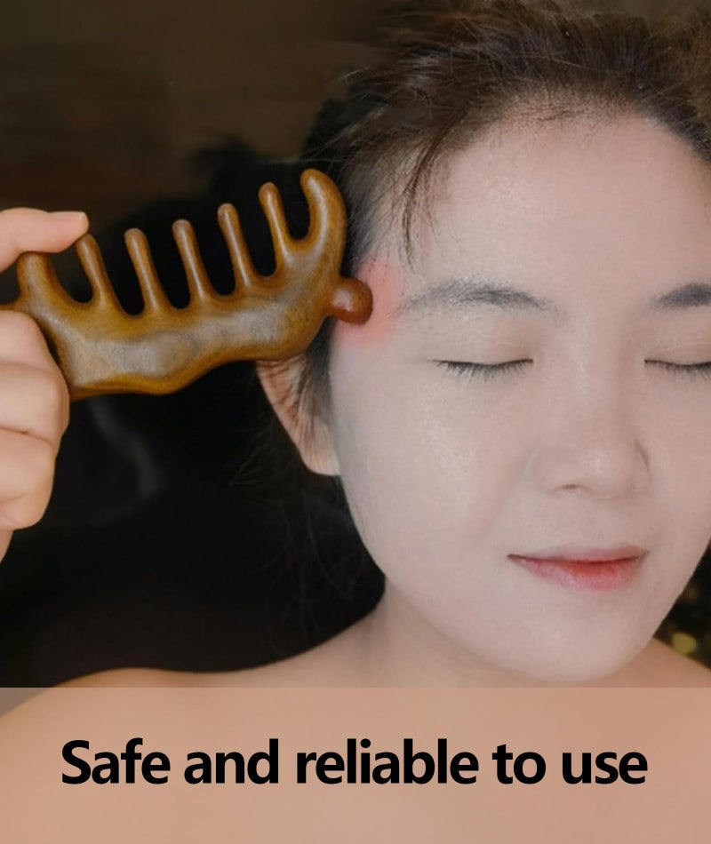 VayuSrot Sandalwood Wooden Scalp Massager Comb, Double Sided Wooden Comb for Women Hair Growth, Wooden Massager for Relaxation, Wooden Scalp Massager, Wood Comb For Women Daily Hair Care and Travel Grooming - Image 5