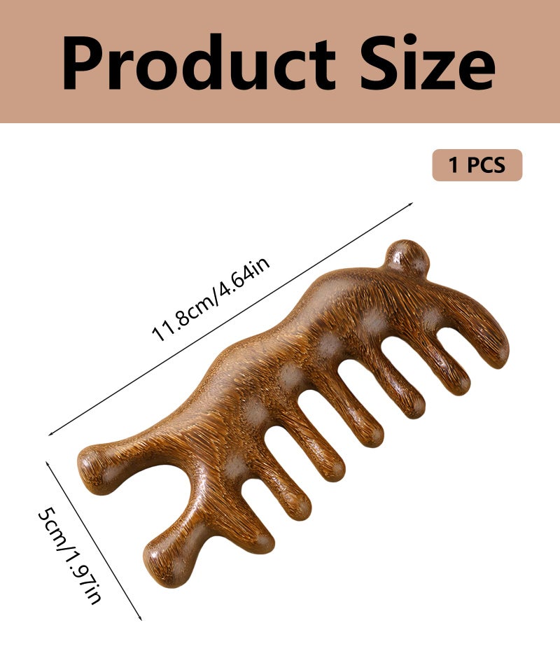 VayuSrot Sandalwood Wooden Scalp Massager Comb, Double Sided Wooden Comb for Women Hair Growth, Wooden Massager for Relaxation, Wooden Scalp Massager, Wood Comb For Women Daily Hair Care and Travel Grooming - Image 2