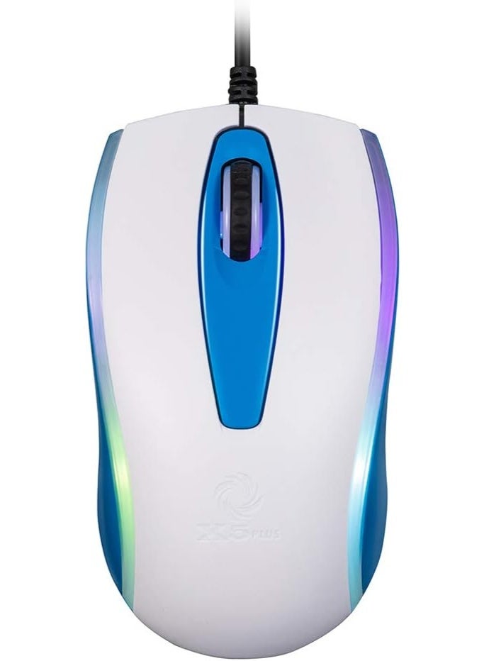 فأرة سلكية USB – تتبع بصري 1200DPI مع إضاءة LED متغيرة بألوان قوس قزح – فأرة مريحة للأطفال، المدرسة، المكتب، المنزل والألعاب – متوافقة مع Windows للكمبيوتر، اللابتوب، سطح المكتب، ماك بوك – أبيض - Image 1