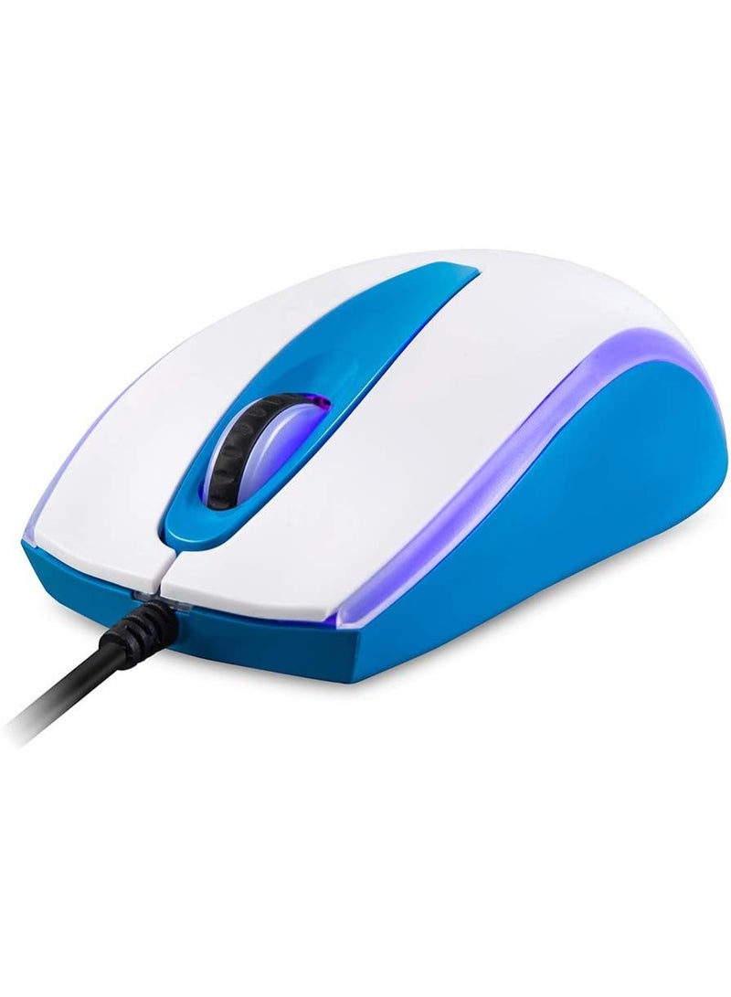 فأرة سلكية USB – تتبع بصري 1200DPI مع إضاءة LED متغيرة بألوان قوس قزح – فأرة مريحة للأطفال، المدرسة، المكتب، المنزل والألعاب – متوافقة مع Windows للكمبيوتر، اللابتوب، سطح المكتب، ماك بوك – أبيض - Image 4