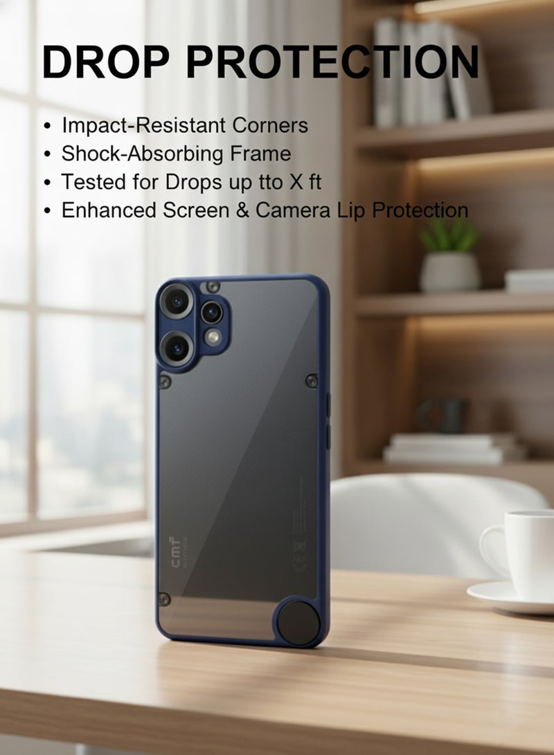 Nothing CMF Phone 2 Pro Protective Back Case - Silicone Case Cover for Nothing CMF Phone 2 Pro, Camera and Drop Protection Thin Protective Back Cover Case for Nothing CMF Phone 2 Pro - Clear/Blue - Image 5