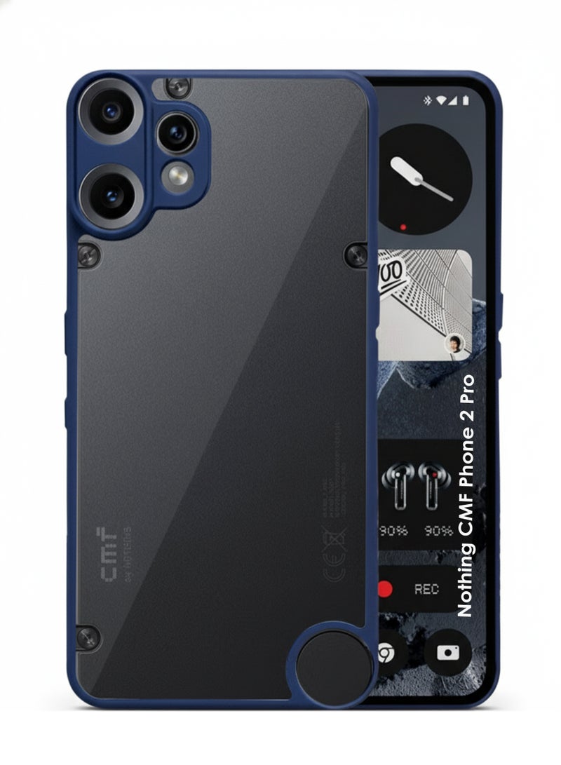 Nothing CMF Phone 2 Pro Protective Back Case - Silicone Case Cover for Nothing CMF Phone 2 Pro, Camera and Drop Protection Thin Protective Back Cover Case for Nothing CMF Phone 2 Pro - Clear/Blue - Image 1