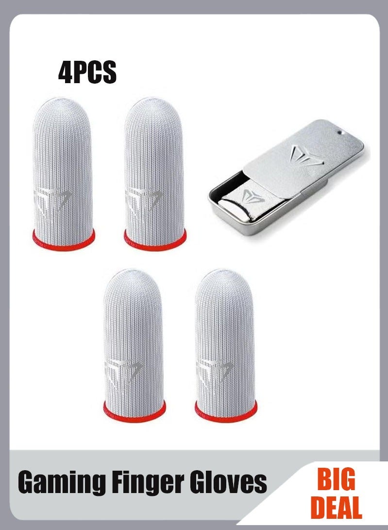 4 أزواج من قفازات الألعاب المحمولة، هوائيات فائقة الحساسية، تشغيل سلس، ماصة للعرق، عديمة الرائحة، قابلة للتنفس، أطراف أصابع سلسة للعب Pubg والعديد من الألعاب الأخرى - Image 1