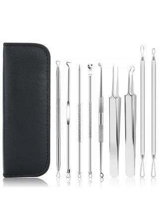Pimple Popper Tool Kit, UUBAAR 9 PCS Blackhead Remover Tools with Tweezers, 16-Heads Professional Acne Zit Popper Extraction Tools, Whitehead Comedone Pimple Popping Extractor Kit for Facial Nose - pzsku/ZA8BBBA0A62BB21F347EEZ/45/_/1681660942/fcacab9b-2504-4a1c-832c-3b54248500ce