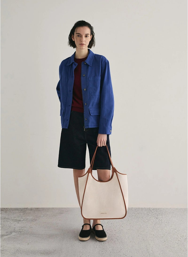 Charles & Keith Siana Metallic Crinkle Effect Slouchy Tote Bag - Image 3