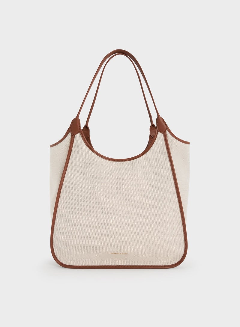 Charles & Keith Siana Metallic Crinkle Effect Slouchy Tote Bag - Image 1
