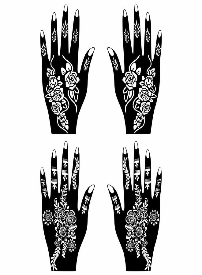 ORDERSHOCK Fast Apply Mehndi Stencil Combo with Easy Peel Feature For Girls & Women Palm And Finger Design Pack Of 2 - Image 2