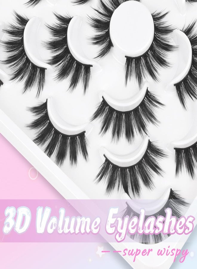 Losha False Eyelashes 10 Pairs Wispy Faux Mink Lashes Soft 3D Volume Fake Eyelashes Handmade Reusable False Lashes Dramatic Long Eye Lashes Pack (Glam) - Image 5