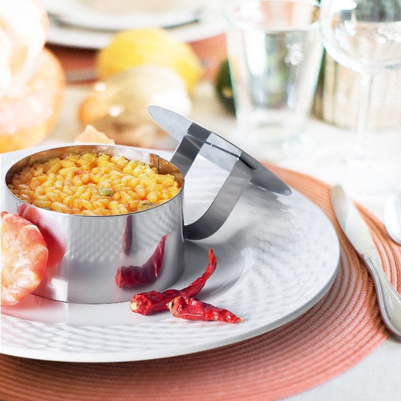 Chefa USA Set of 4 - Round Stainless Steel Small Cake Rings, Mousse and Pastry Mini Baking Ring Mold with Pusher - Image 2