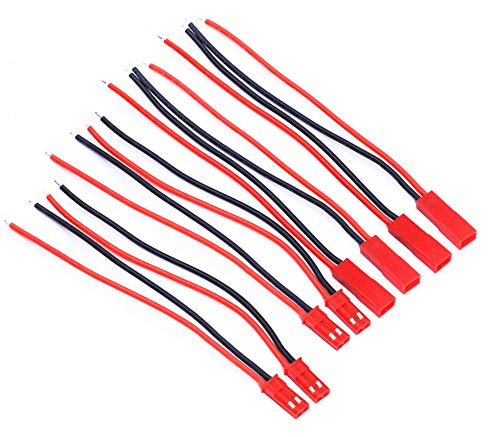 YXQ 30 Pairs JST 2 Pin Male Female Connector 22AWG Red and Black 150mm Wire for RC Plane Battery - Image 3