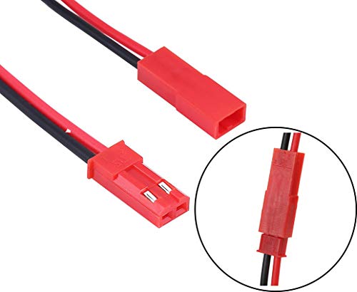 YXQ 30 Pairs JST 2 Pin Male Female Connector 22AWG Red and Black 150mm Wire for RC Plane Battery - Image 2