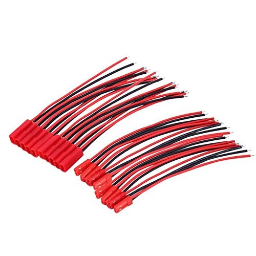 YXQ 30 Pairs JST 2 Pin Male Female Connector 22AWG Red and Black 150mm Wire for RC Plane Battery - Image 4