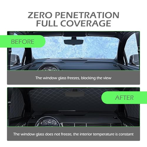 lekiliky Heavy Duty Snow Car Cover, Widened & Thickened Vehicle Hood Windows Protector with Cotton Liner, All Weather Scratch-resistant Insulation Car Body Protector,Universal for Most Cars, SUVs, Trucks - Image 2