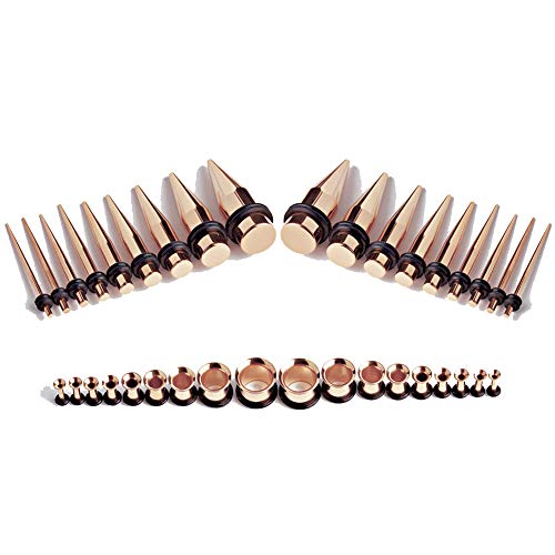 TBOSEN 36 PCS Ear Tapers Stretching Kit Stainless Steel Gauges Plugs Tools Set Eyelet 14g-00g - Image 2