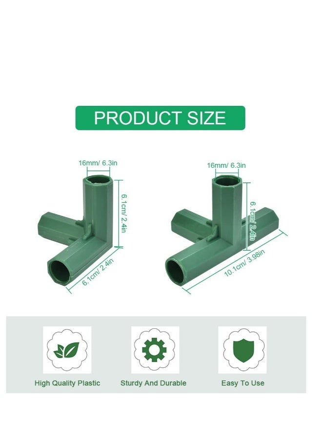 Generic 12 PCS Fitting, 16mm 4Pcs 4 Way Heavy Duty Greenhouse Frame Connectors u0026 8Pcs 3 Way Greenhouse Frame Connector, Suitable for Gardening Connectors, Grape Trellis Sunscreen Shed Gardening - Image 2