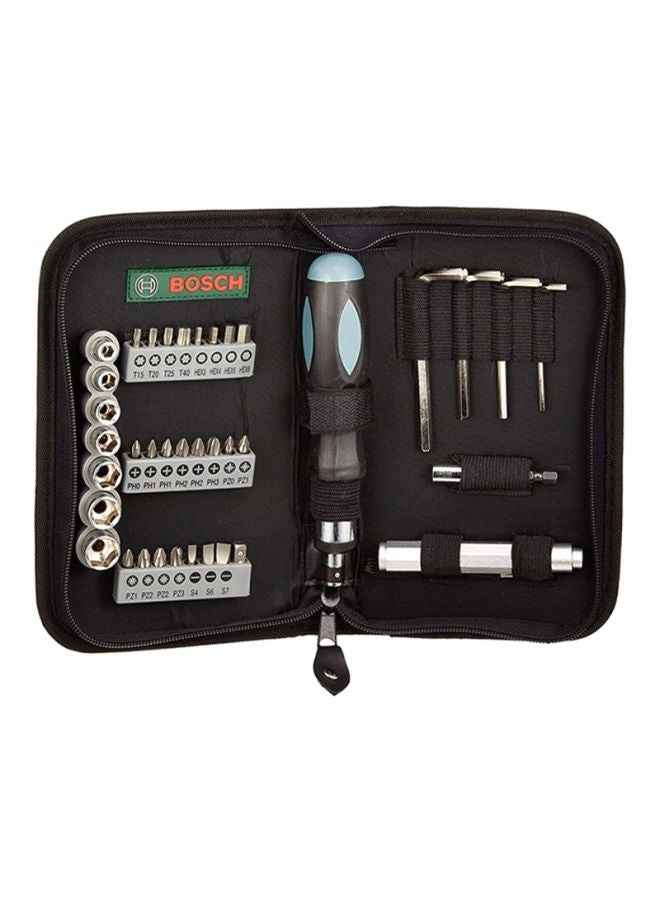 BOSCH 38-Piece Tools Set Black/Silver/Blue 45.01cm - Image 1