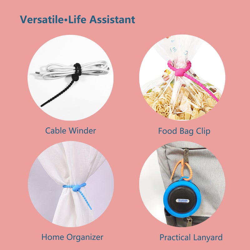 Silicone Cable Tie Organizer – 180mm Multi-Purpose Lanyard for Data Cables and Accessories - Image 4