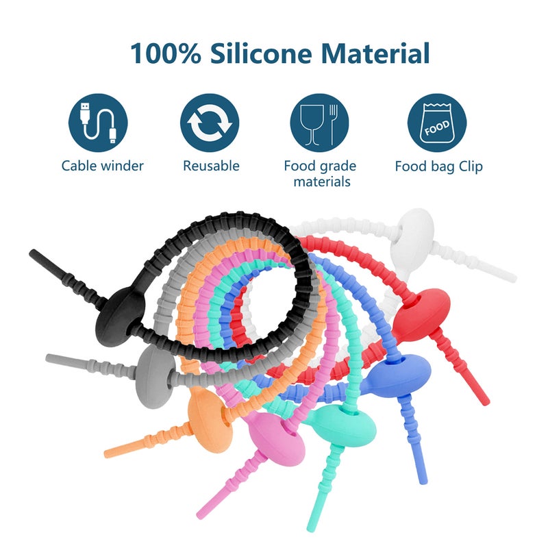 Silicone Cable Tie Organizer – 180mm Multi-Purpose Lanyard for Data Cables and Accessories - Image 5