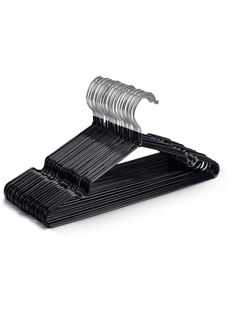 AXENTURE 20-Pack Non-Slip Metal Hangers 40 CM, Slim (20 Pack, Black) - Image 2