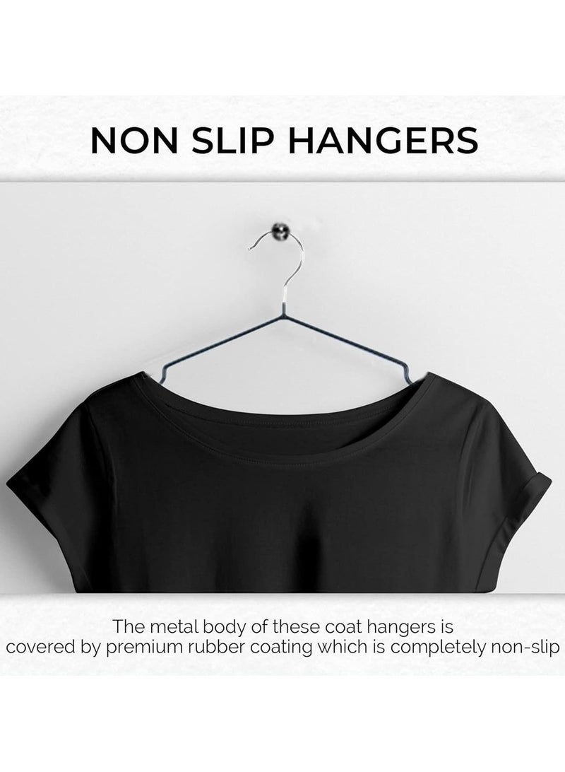AXENTURE 20-Pack Non-Slip Metal Hangers 40 CM, Slim (20 Pack, Black) - Image 4