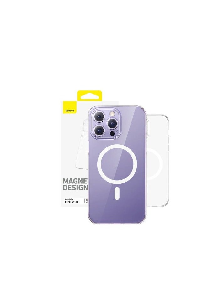 بيسوس حافظة هاتف مغناطيسية من OS-Baseus Lucent Series لهاتف iP 14 Pro، شفافة - Image 2