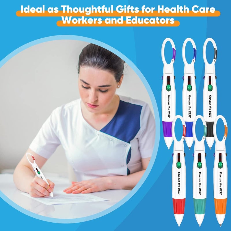 Glenmal 12 قطعة أقلام ممرضة لطيفة هدايا شكر أقلام شاتل قابلة للسحب متعددة الألوان قلم حبر جاف هدايا تقدير هدايا للممرضات والأطباء والعاملين في الرعاية الصحية والموظفين الطبيين ومساعدي التمريض والطلاب - Image 5