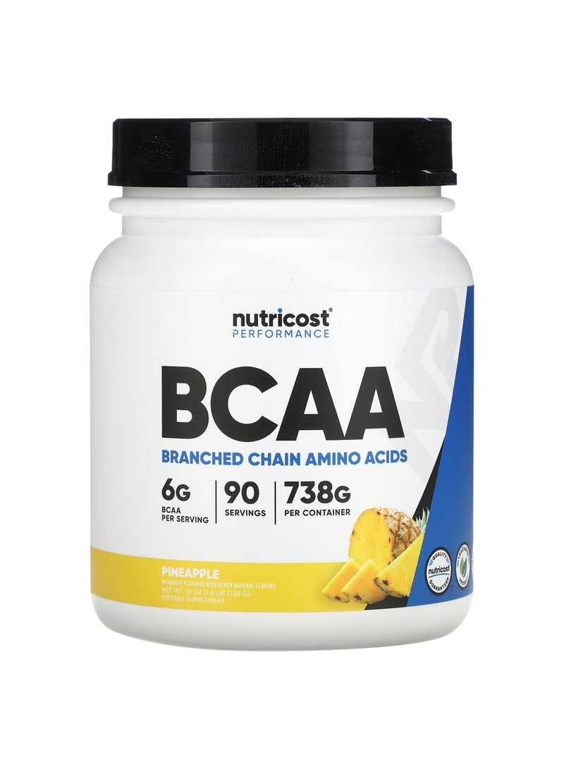 Nutricost Performance, BCAA, Pineapple, 1.6 lb (738 g)