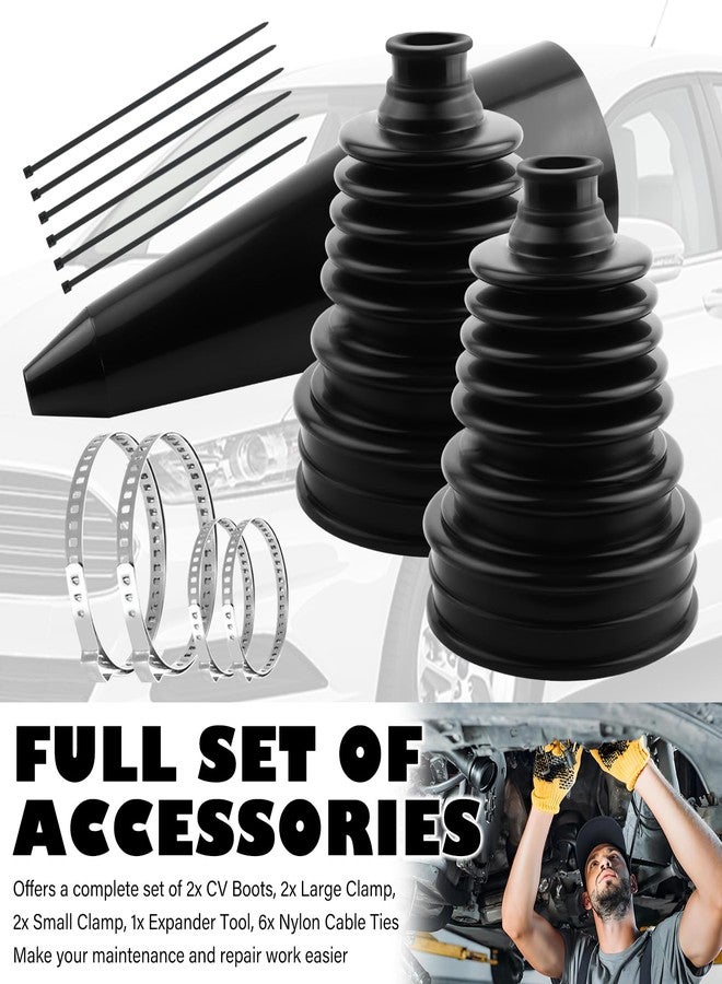 Figpade 2PCS CV Boot Repair Kit with Expander Tool and Clamps,Silicone CV Axle Boot Repair Kit for 2.32" 2.86" 3.46" Calibers,Universal Tie Rod Boots for Joint Dustproof and Waterproof - Image 5