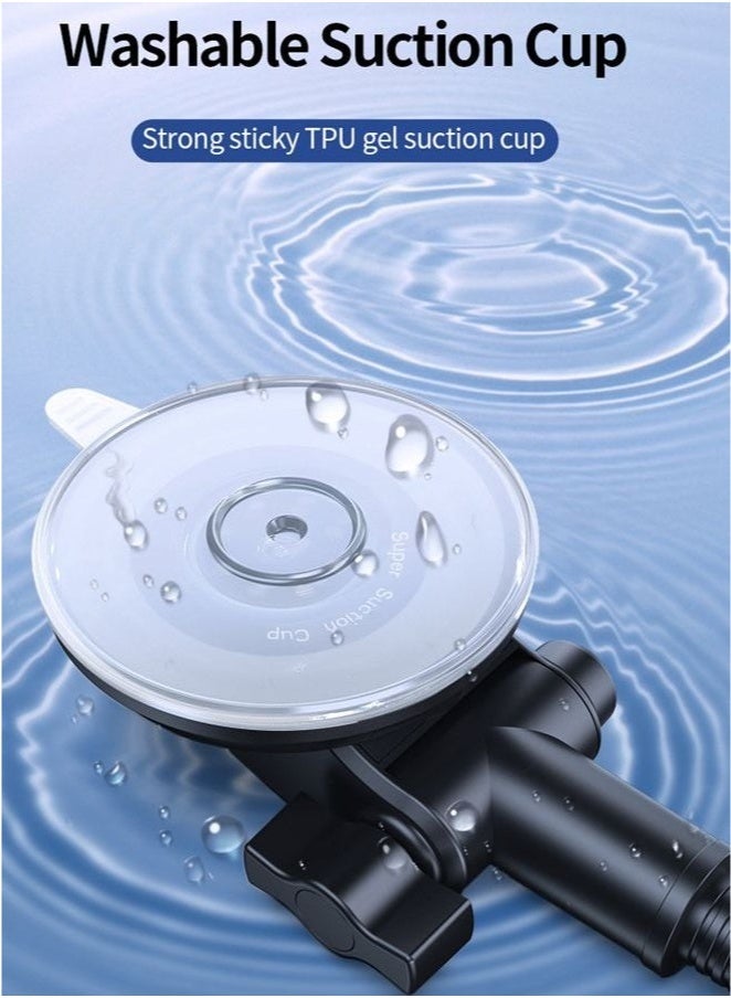 HOOPZOZA Long Arm Car Phone Holder Dashboard Windshield Air Vent Car Phone Mount Anti Shake Strong Suction Car Mobile Holder Rotatable Car Phone Stand Cell Phone Holder for Car with Air Vent Clip For All Phone - Image 5
