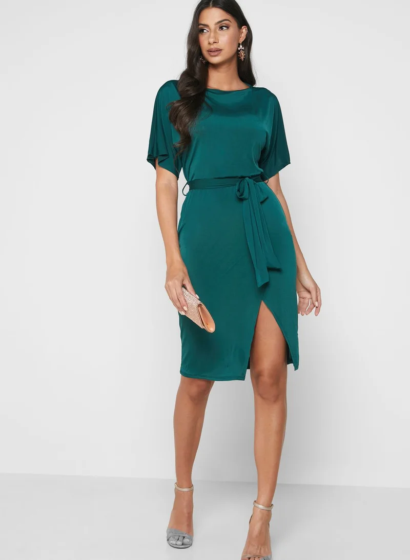 John Zack Self Tie Wrap Dress