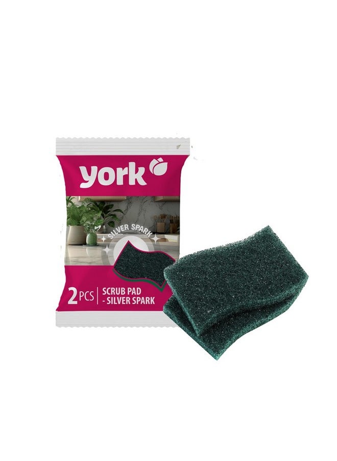 YORK Scouring Scrubby Non-Scratching Scouring Pads Sponge - Pack Of 8 (2 Pcs Each), Gentle And Effective Cleaning Pads For Kitchen, Non-Stick Cookware, Glassware, And Household Surfaces  - Image 1