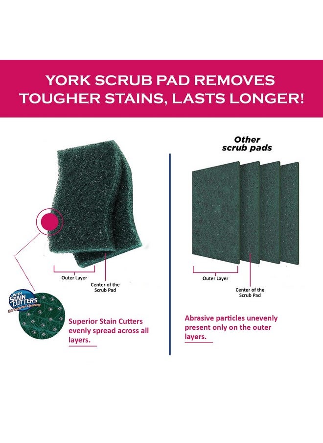 YORK Scouring Scrubby Non-Scratching Scouring Pads Sponge - Pack Of 8 (2 Pcs Each), Gentle And Effective Cleaning Pads For Kitchen, Non-Stick Cookware, Glassware, And Household Surfaces  - Image 3