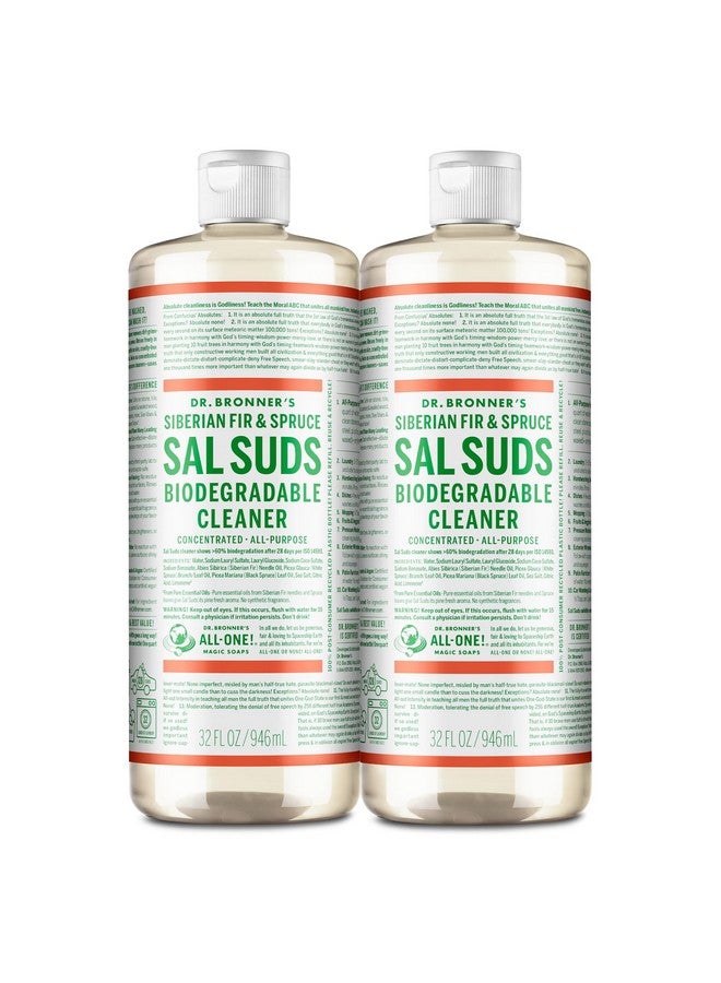 Dr. Bronner's - Sal Suds Biodegradable Cleaner (32 oz, 2-pack) - All-Purpose, Pine Cleaner for Floors, Laundry and Dishes, Concentrated, Cuts Grease and Dirt, Powerful Formula - Image 1
