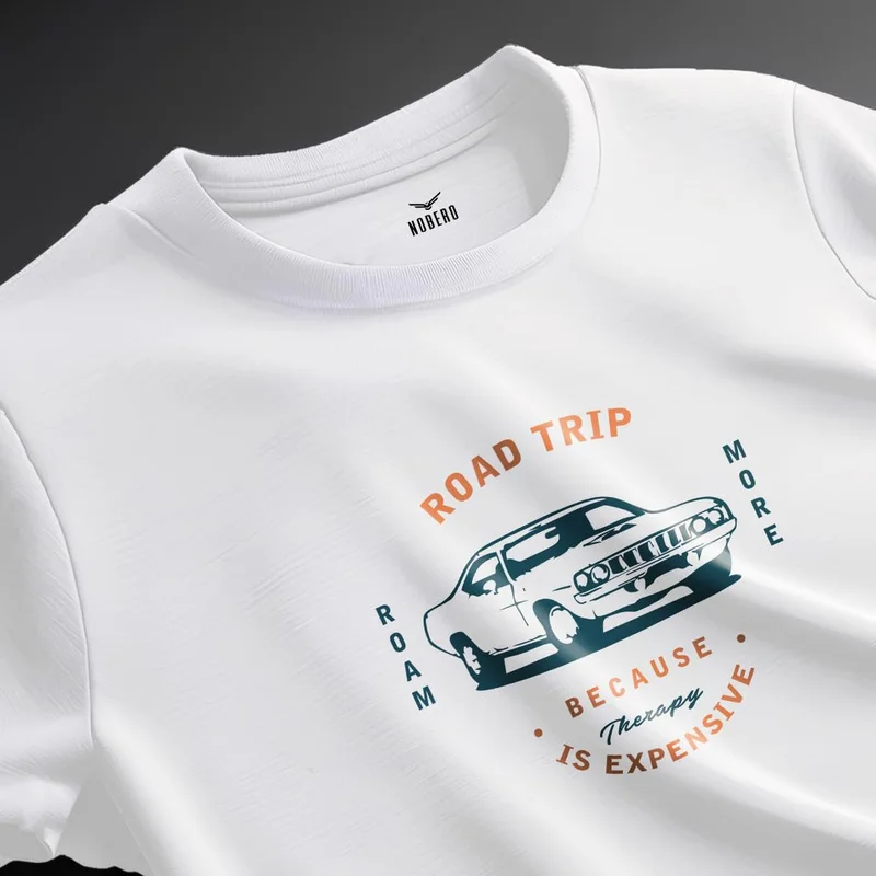 نوبيرو Men's White Graphic Print T-Shirt