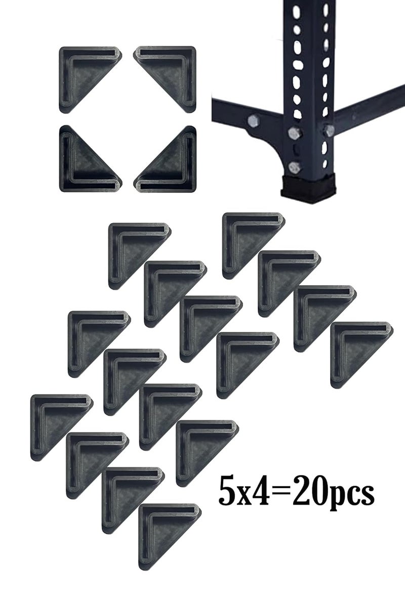 Bush for Steel Rack Legs | 1.5 Inch Both Side | Pure Black PP Plastic | Floor & Rack Protection | Pack of 20 Pieces (5x4) - Image 2