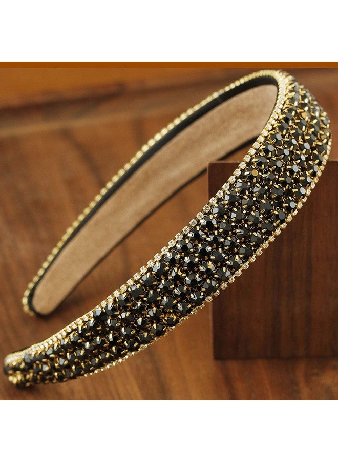 Teppylony Luxury Sparkle Rhinestone Crystal Wideedge Headband Women Lady Handmade Fashion Hairband Hair Hoop Band Hair Accessories For Wedding And Party (B) - Image 2