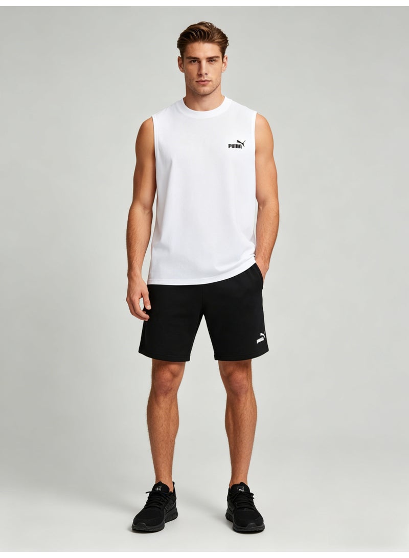 بوما PUMA Men’s Essential Logo Sleeveless Tank Top - White - Image 2
