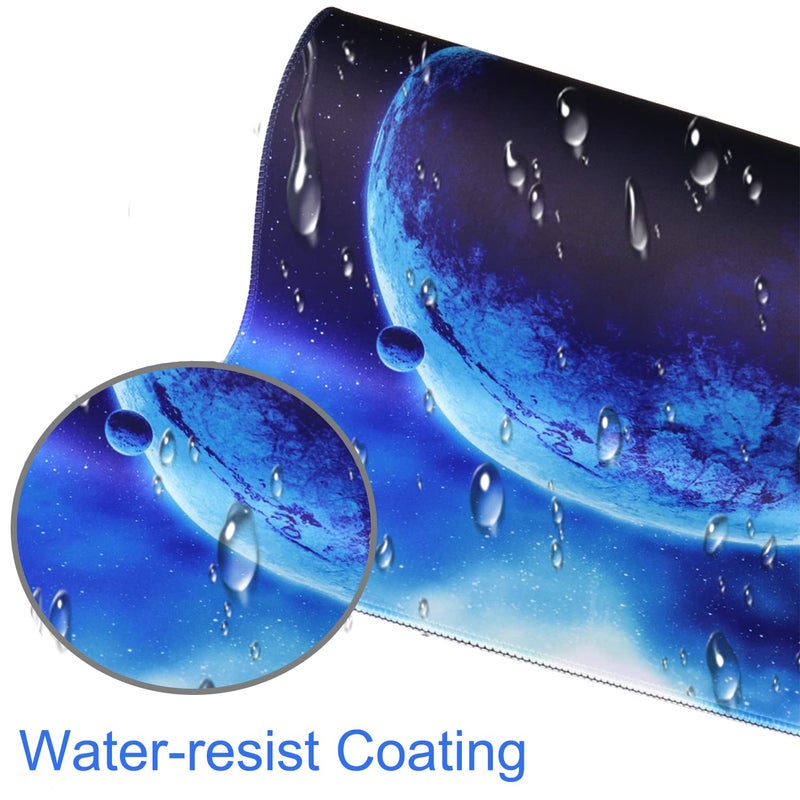 Naukay Gaming Mouse Pad, 31.5x15.7 inch Large Extended Computer Keyboard Mouse Mat, Water Resist Non-Slip Mousepad Rubber Base Long XXL Gaming Mousepad for Work, Office & Home, Space - Image 5
