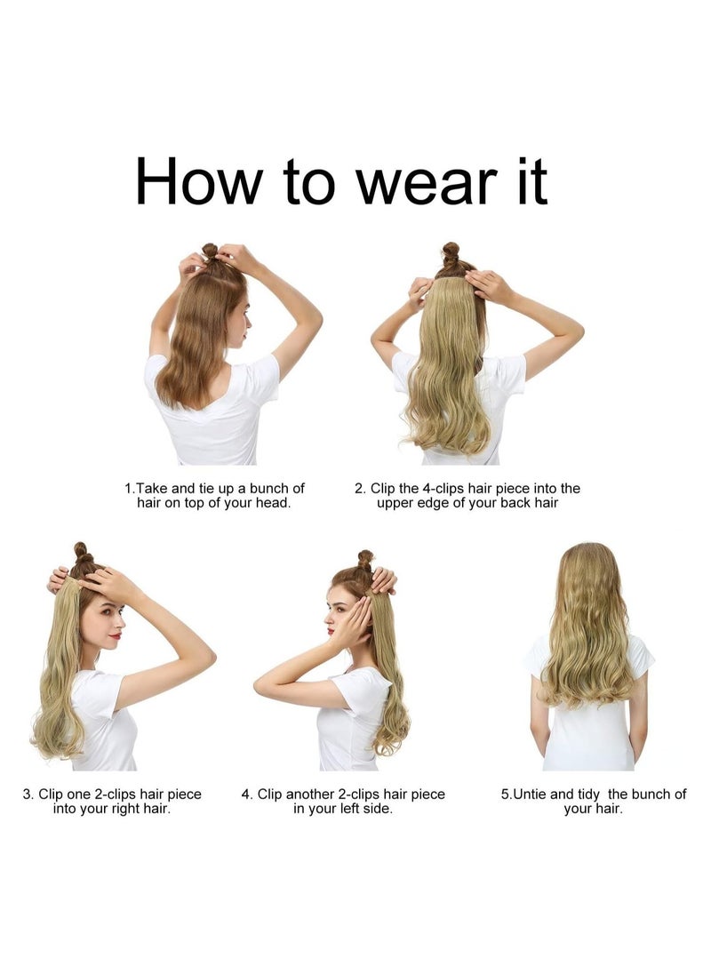 Estelle Clip in Hair Extensions for Women, Synthetic Long Straight ,bodywave ,curly Hairpieces Thick Clip in Hair Extensions with Invisible Clips for lady ,girl (NATURAL BLACK, 3PCS)  - Image 5