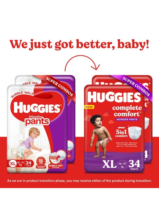 Huggies Complete Comfort Wonder Pants, Extra Large (XL) Combo Pack of 2, 34 count Per Pack, (68 count) & Mamaearth Natural Repellent Mosquito Patches For Babies with 12 Hour Protection,White,Pack of 1 - Image 3
