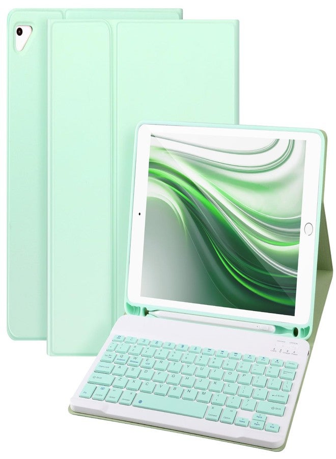 APHBZGE for iPad 6/5th Generation Case with Keyboard 2018/2017,Detachable Bluetooth Keyboard case for iPad Air 2/1,iPad Keyboard Case 9.7 inch with Pencil Holder,Square Keycaps,Green - Image 1