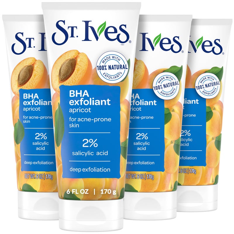 St. Ives Acne Control Apricot Face Scrub, Deep Exfoliator Skin Care, Prevents Acne for Radiant Skin, Salicylic Acid Acne Treatment Facial Scrub, Made with 100% Natural Exfoliants, 6 oz, 4 Pack - Image 3