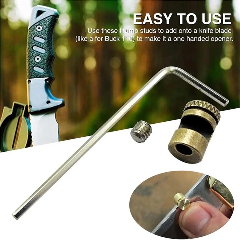 6sets 3X Hand Tool Knives Blades Parts Thumb Stud Wrench Push Cutter Button 416 Stainless Steel Material With Screw(White) - Image 3