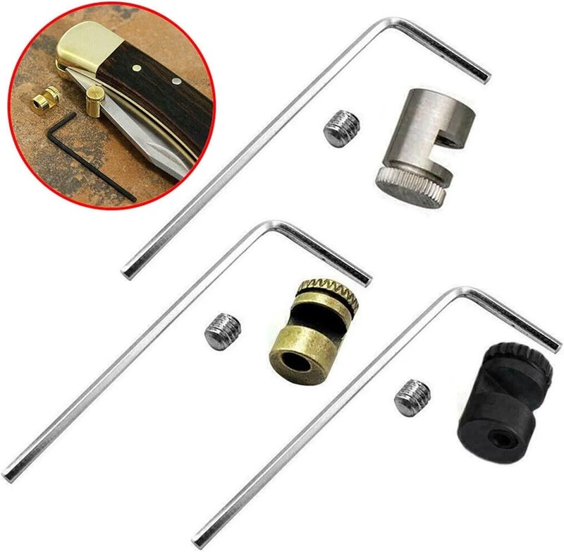 6sets 3X Hand Tool Knives Blades Parts Thumb Stud Wrench Push Cutter Button 416 Stainless Steel Material With Screw(White) - Image 2